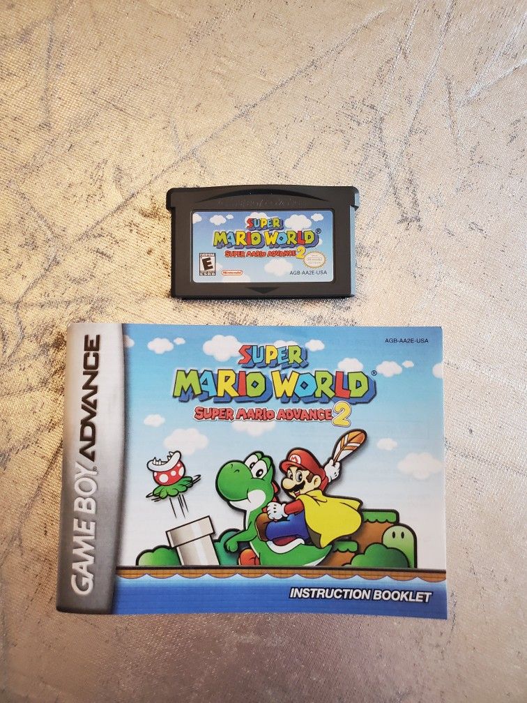 Super Mario World Super Mario Advance 2 GBA Game boy Advance with instruction manual