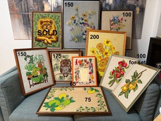 Vintage crewels to brighten your space