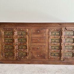 Hand-Carved Solid Wood Imported Sideboard / Buffet Console – Statement Piece
