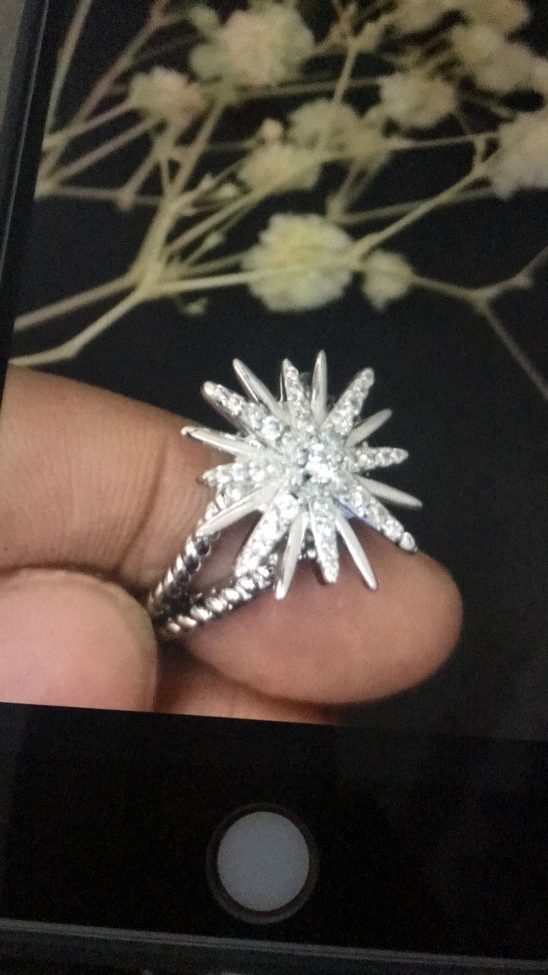 David Yurman Sterling Silver Starburst Ring Size 8
