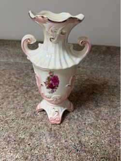 Vintage ceramic vase Capodimonte style