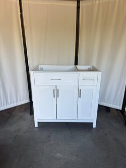 🏆 TOP RATED | 36" Luxury Bathroom Vanity Cabinet - Modern White Finish 🛁