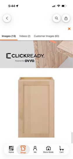 Hampton Bay 18 in. W x 12 in. D x 30 in. H Ready to Assemble Wall Kitchen Cabinet in Unfinished with CLICKREADY Technology