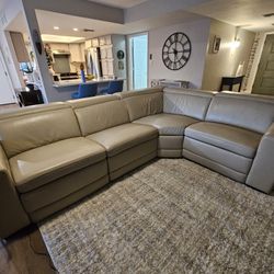 Electric Reclining Leather Sofa