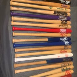 36 Miniature Collectors Baseball Bats