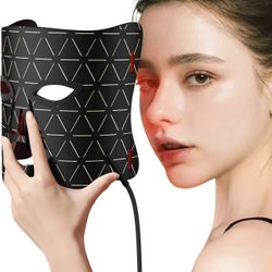 LED Light Therapy Face Mask, Red Light for Skin Rejuvenation, Blue for Relief
