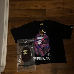 bape shirt , camaflouge purple , medium