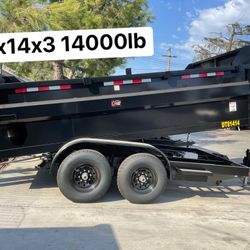 Néw Dump Trailer 8x14x3 14000lb $12500 Cash Not Finance 