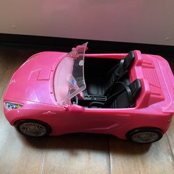 Barbie Pink sparkly Glam car with chrome hubcaps