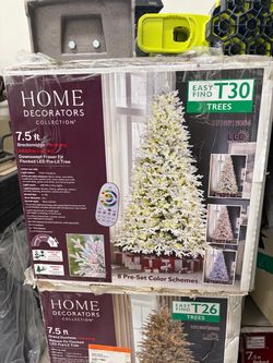 Home Decorators 7.5 ft Flocked LED Pre-Lit Christmas Tree