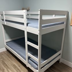 IKEA MYDAL BUNK BED FRAME and MATTRESSES White