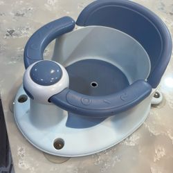 Baby Bath Seat Support Chair Non Slip Infant Bath Seat Blue White