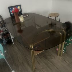 Heavy 2 Piece Glass Dining Table (NO CHAIRS)