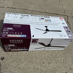 Ester 54 in, white color changing integrated led indoor/outdoor matte brown calling fan