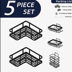 Shower Corner Shelf Set – New (5 Pieces)