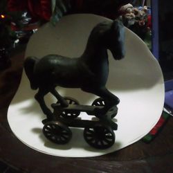 Vintage Cast Iron Horse Pull Toy