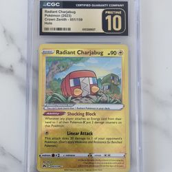 CGC Pristine 10 Radiant Charjabug - Crown Zenith
