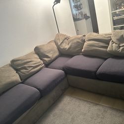 Large Sectional Couch – Fair Condition, Great Potential!