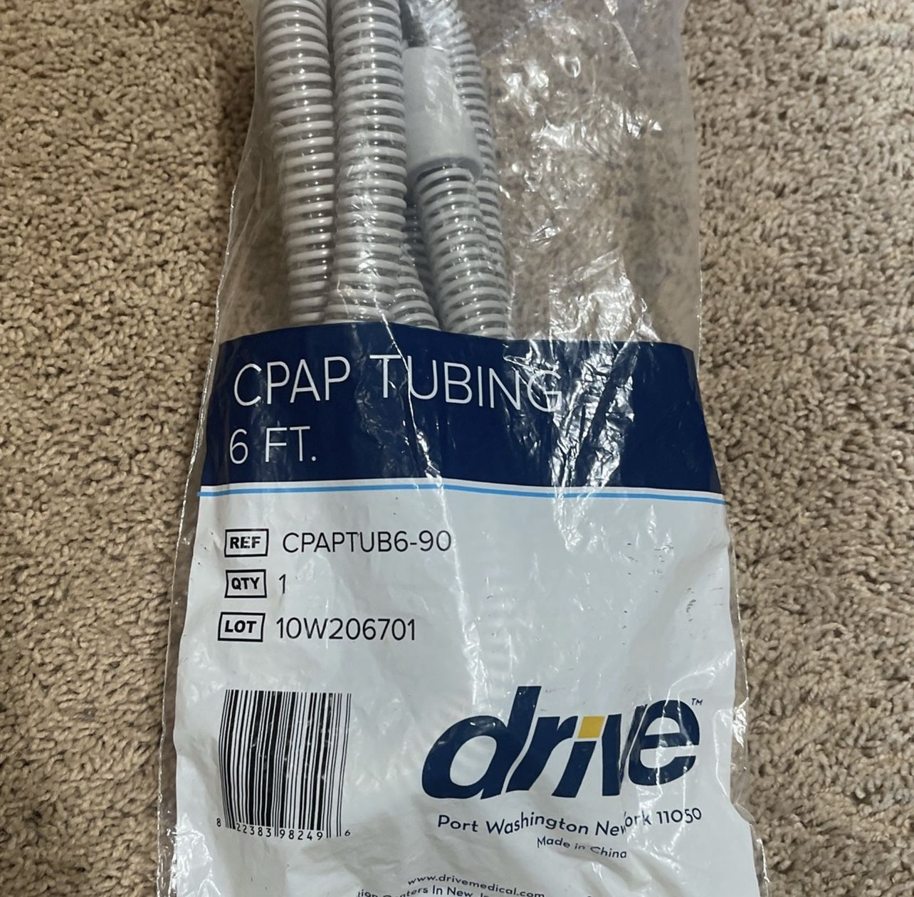 CPAP Tubing 6ft drive CPAPTUB6-90 SEALED