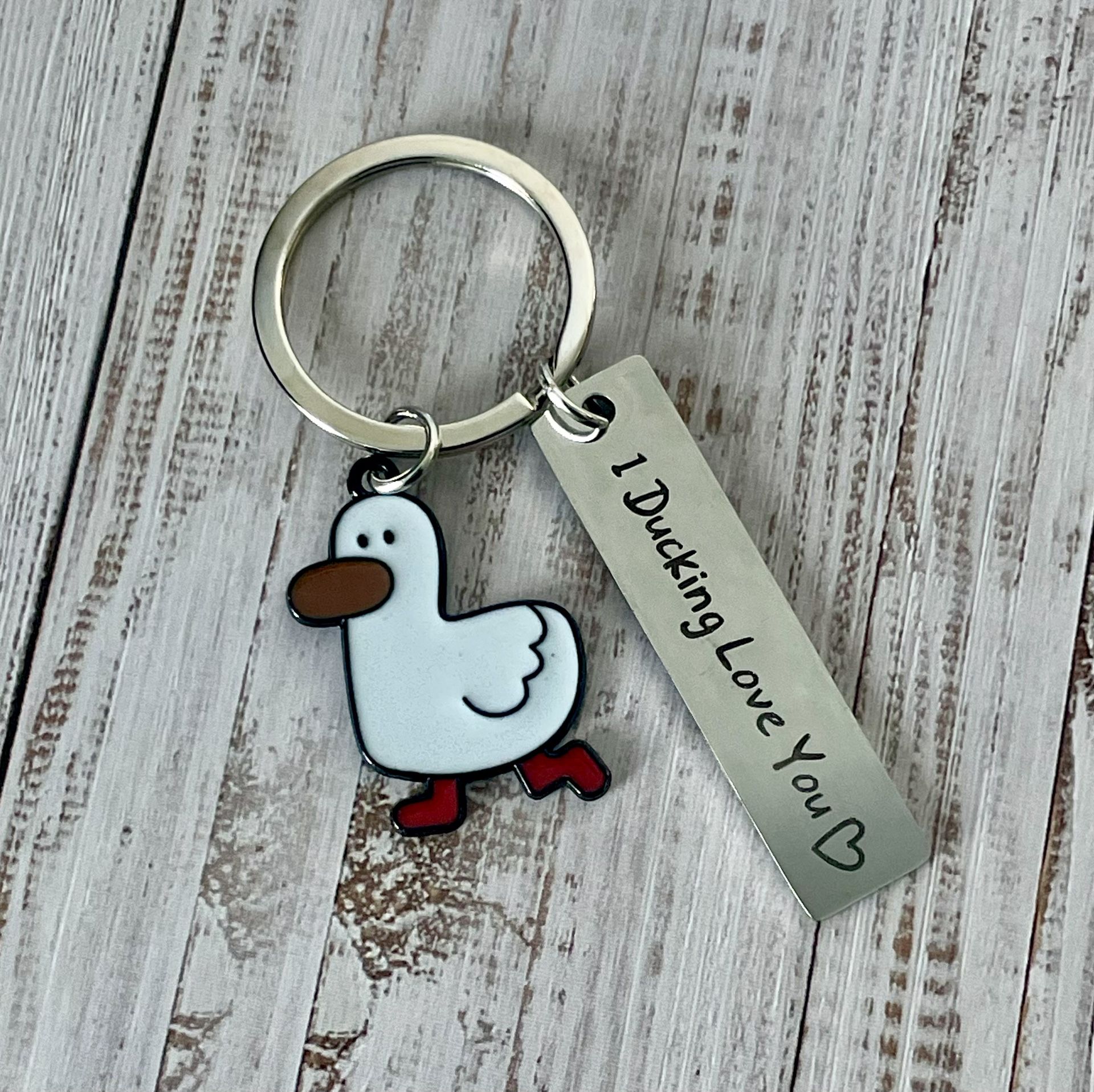 Brand New I Ducking Love You Cute Fun Gift Keychain