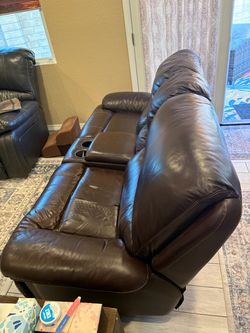 Free leather theater couch
