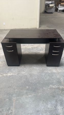 Dark Brown Double Pedestal Office Desk