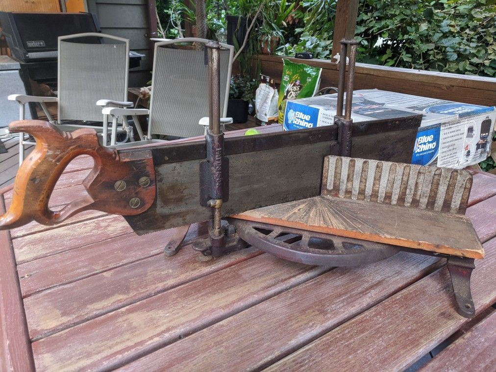 Miter Box With Saw Antique.