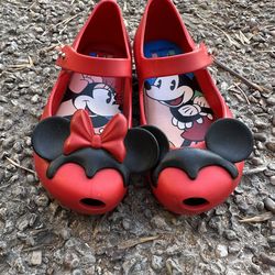 Mini Melissa Minnie Mickie Mouse Jelly Shoes Girls Size 10