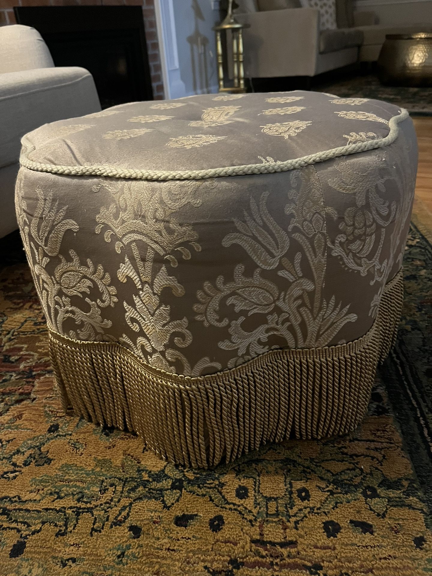 Unique Cocktail Ottoman With Fringe