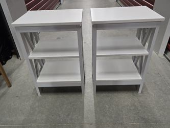 White End Tables — Set of 2, Like-New Condition