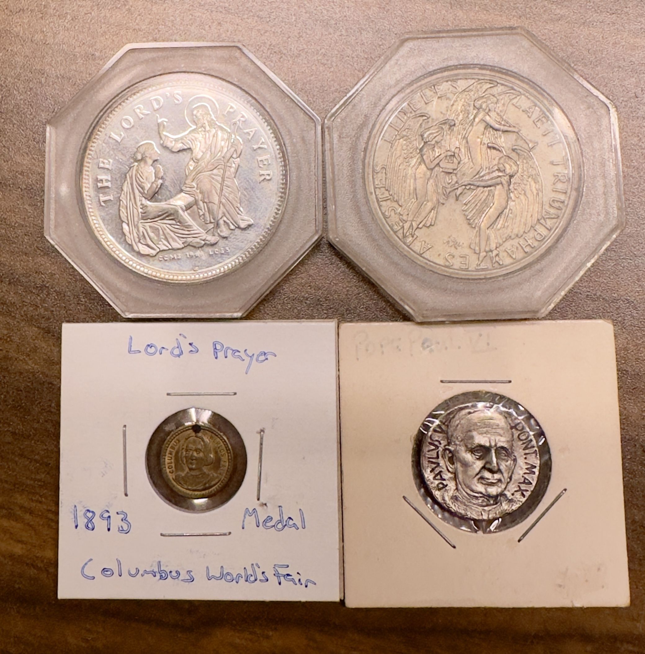 Sterling Silver Sermon on the Mount & Vintage & Antique Religious & Historical Medals