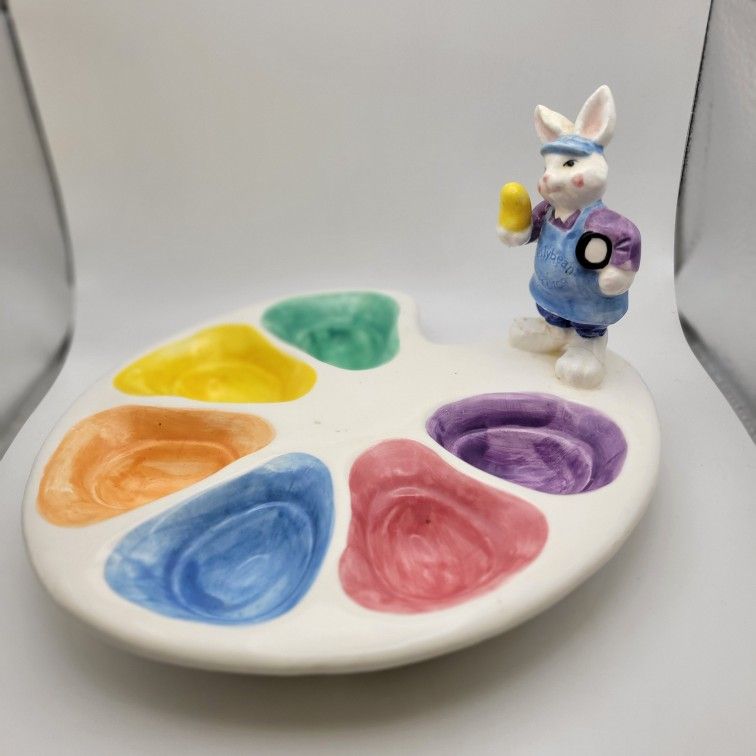 Easter Egg "Jelly Bean Inspector" Bunny Egg Tray/Candy Dish 6 Sections