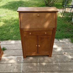 Blond Cabinet With Fold Down Desk