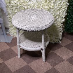 Double Decker Wicker Table 