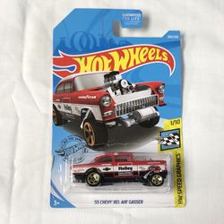 Hot Wheels Custom 55 Chevy Bel Air Gasser Holley Equipped- Redline Wheels 10013711-23
