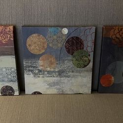 Wall Art (3 Pictures 12” X 12” X 1”)
