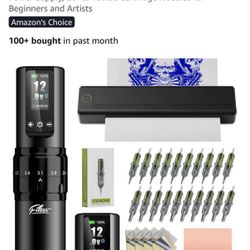Wireless Tattoo Stencil Printer Kit with Adjustable Stroke Machine
