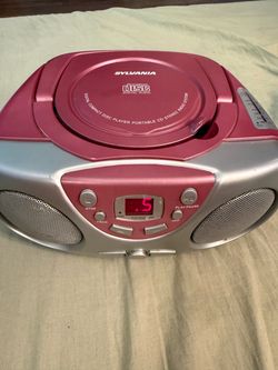 Sylvania Pink Y2K Portable CD Player Boombox AM/FM Radio Tested, Cleaned and fully Working