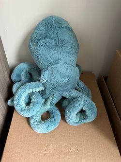 Jellycat Sol The Squid Plush Doll Stuffed Solid Teal 15" Rare Retired- NWT