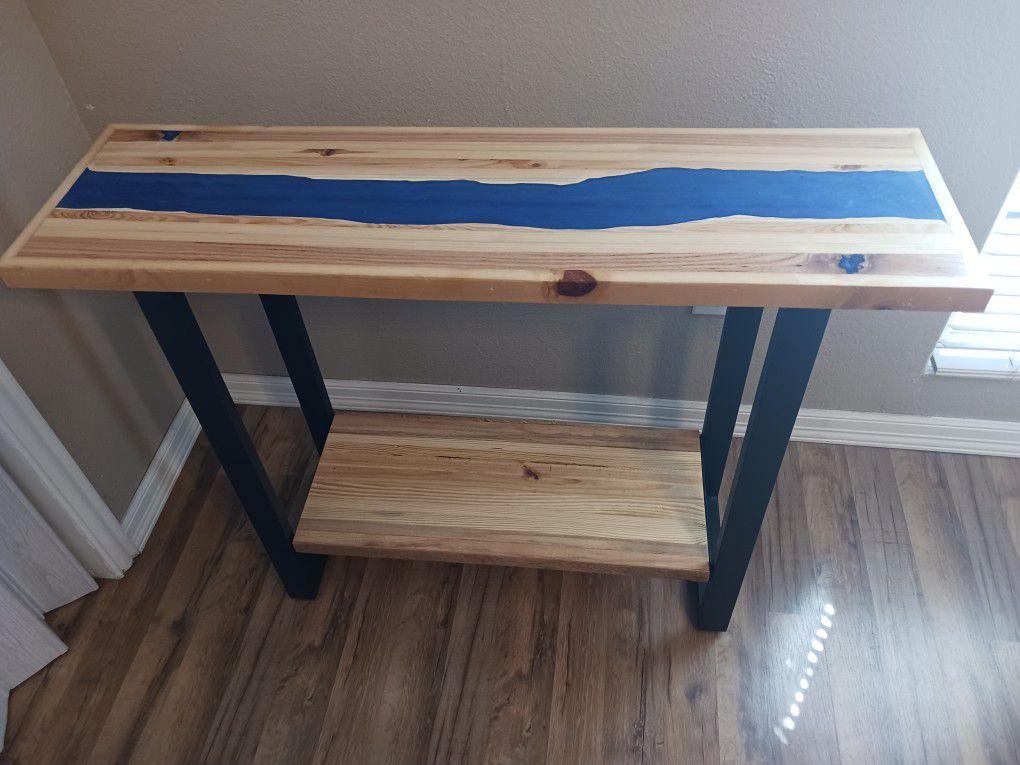 Entry/ Console Table  With Epoxy River 