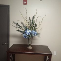 Blue Flowers with a Vase