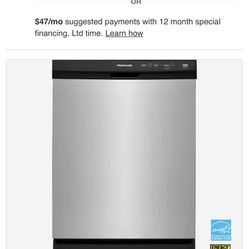 New In Box, Frigidaire 60-Decibel Front Control 24-in Built-In Dishwasher (Stainless Steel) ENERGY STAR