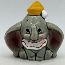 Vintage Walt Disney Productions Ceramic Dumbo Elephant Figurine 2.25" Tall