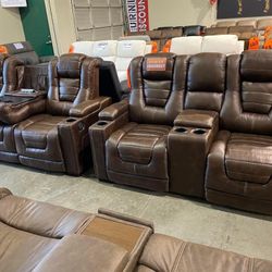 Power Reclining Sofa And Love Seat In Stock For Fast Delivery 
