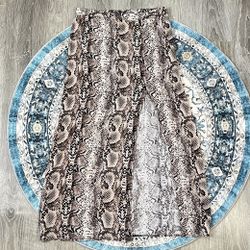 Wild Fable Small Brown Black Cream Snakeskin High Slit Long Maxi Skirt