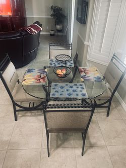 Glass Table and Chairs dinette Set