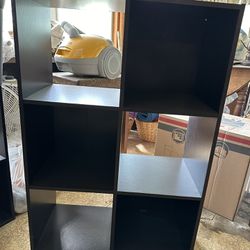 2 Black Wooden Storage Shelves
