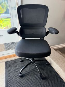 Brand New Black Mesh Tall Back Ergonomic Office Chair w/Flip Up Armrests & Adjustable 3D Lumbar
