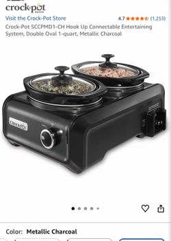 Crockpot slow cooker dual hook up double connectable two oval 1-quart slow cookers original crockpot