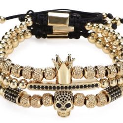 18kt Gold Plated Bracelets  Set Of 3 